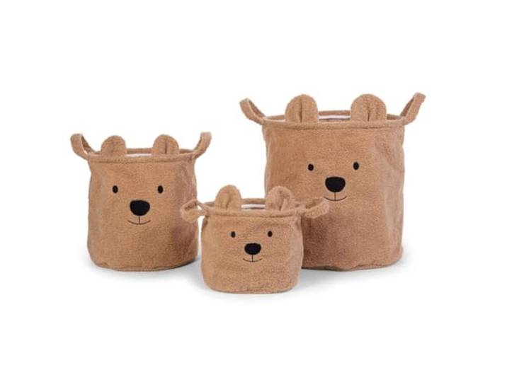 3er Set Aufbewahrungskörbe Teddy beige Childhome