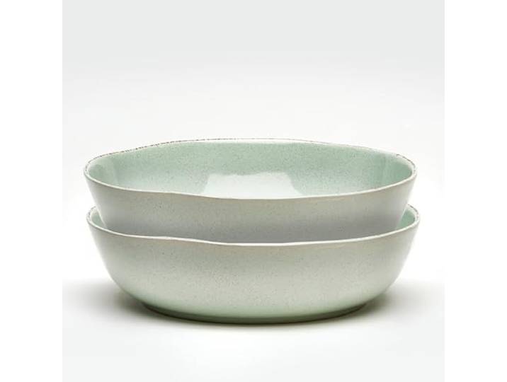 Van Well URBAN Salatsch.29,5 cm grün 2er Set - Steinzeug Steinzeug große Schüssel für Obst Gemüse und zum Servieren, große Bowl