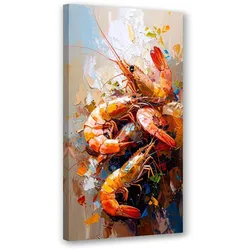 LEINWANDBILD Garnele Meeresfrüchte 40x80cm