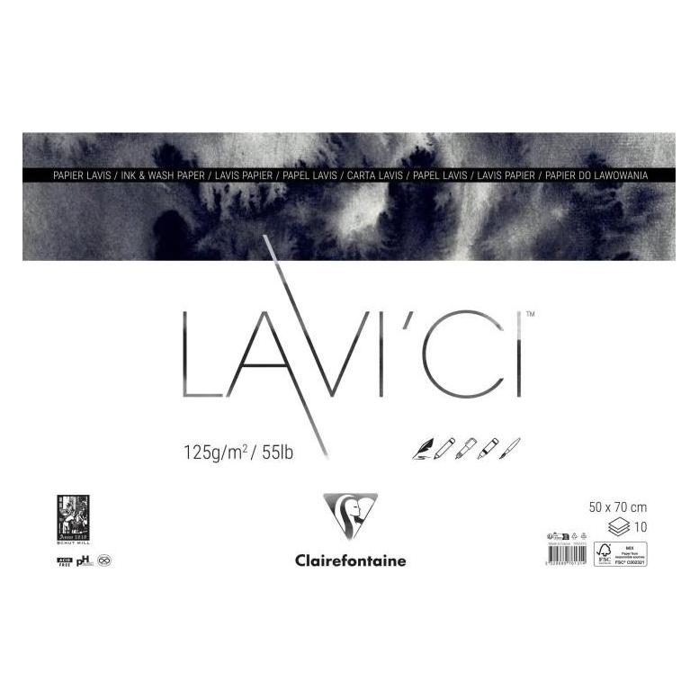 Clairefontaine LAVI'Ci 10 Bogen A1 220g - Elfenbein (220 g/m², 1x) (976133C)