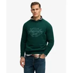Superdry für Herren. M2014474A Sweatshirt Merchant Vintage grün (XXL), Lässig, Baumwolle