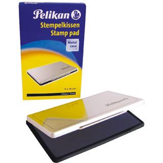 Pelikan Stempelkissen 9 x 16 cm Schwarz, Metallic-Gehäuse