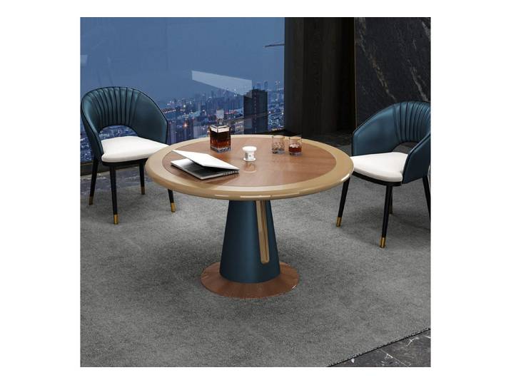 JVmoebel Esstisch Runder Esstisch von JVMoebel in elegantem Braun aus MDF (Packung, 1-St., Tisch)