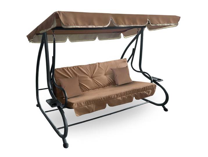 Aga Balançoire de jardin 2en1 GRANDLUX XXL Marron clair