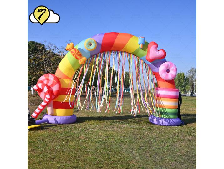 Arche gonflable arc-en-ciel, décoration de porte arc-en-ciel, ensemble d'accessoires publicitaires, personnalisation par le fabricant pour la décoration de spectacles et de fêtes.