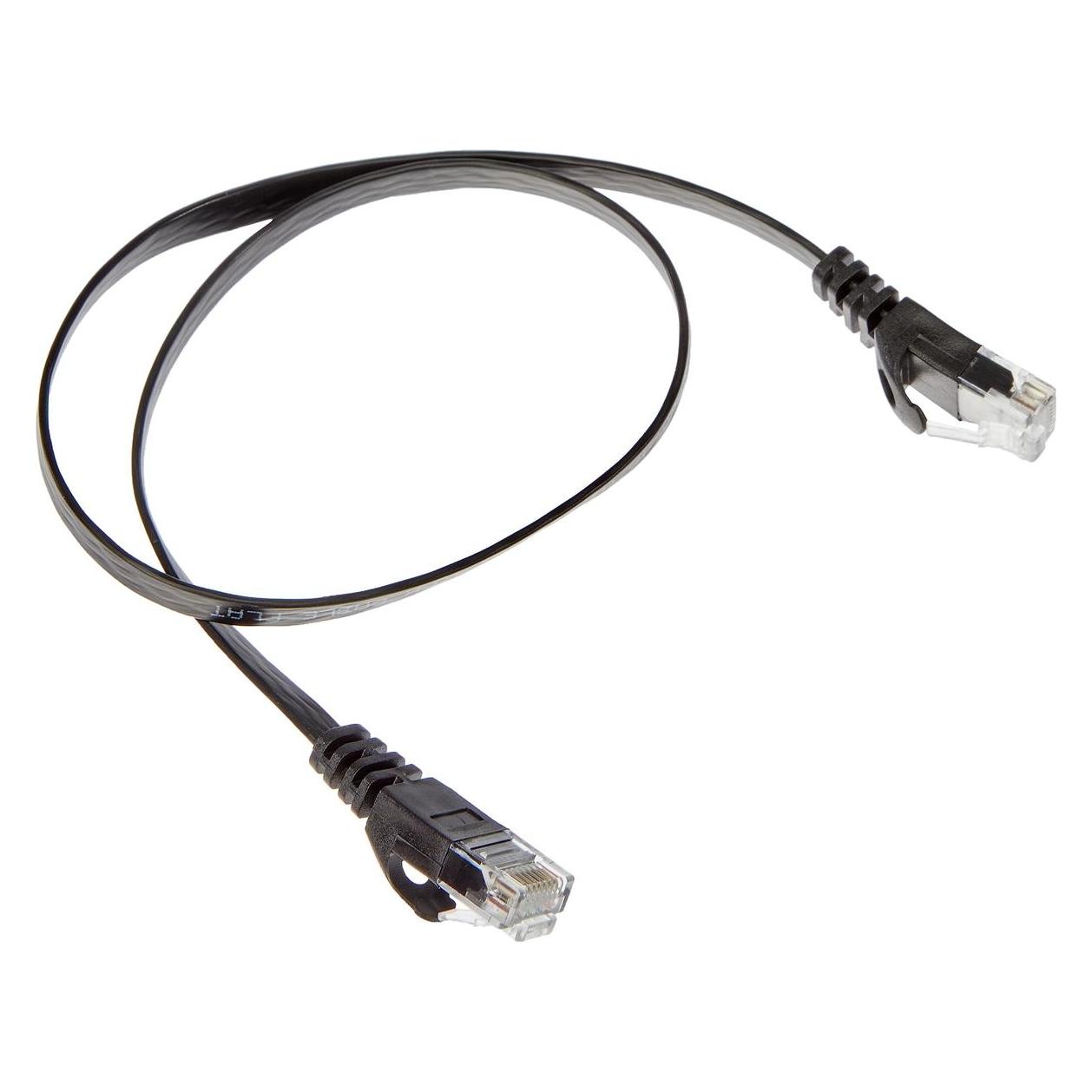 PremiumCord Flat patch cable UTP RJ45-RJ45 CAT6 0.5m black (UTP, CAT6, 0.50 m) (sp6uflat005C)