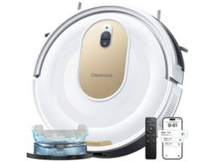Vactidy Cleanova WV8 -Aspirateur Robot Laveur -5000Pa/150Min -Design Ultra-Fin -Contrôle Vocal -Mince Silencieux -Blanc