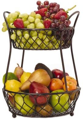 Gourmet Basics by Mikasa Loop And Lattice 2 Tier Basket