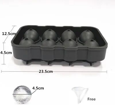 Daily Deals Depot Crystal Chill Whiskey Ice Ball Mold Large Ice Ball Maker For Cocktails & Spirits 8 Holes