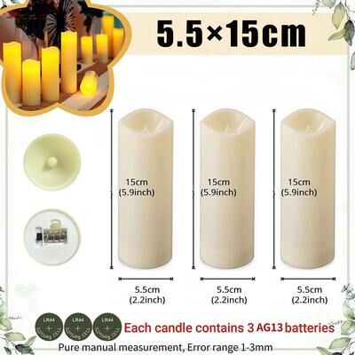 Uplift Picks 1080PCS Flameless LED Candles Battery Operated Flickering Tea Lights 5.5x15cm 10 Pcs