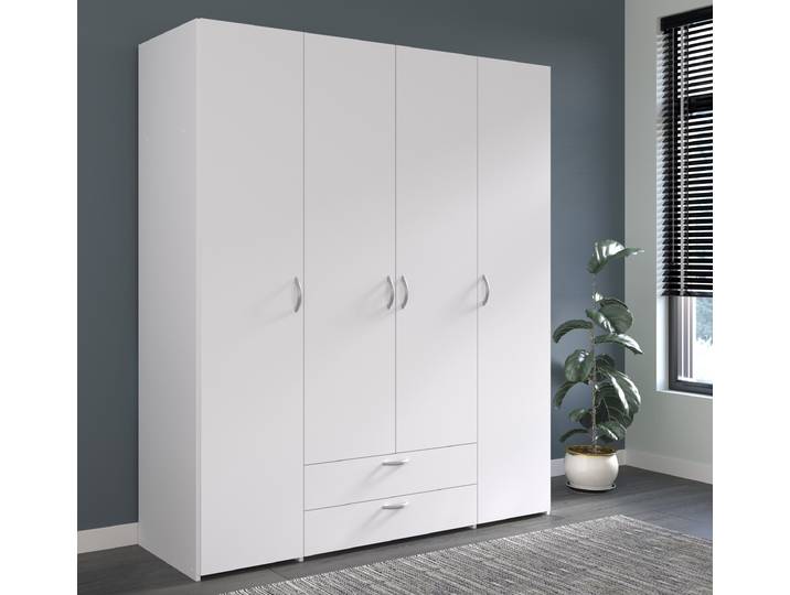 Kleiderschrank PARISOT Daily 1 , weiss (weiß), B:160cm H:185cm T:51cm, Holzwerkstoff, Schränke, Kleiderschrank