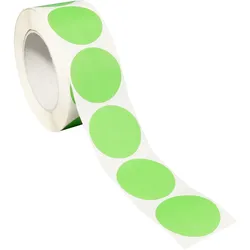 SPRINTIS Klebepunkte 40 mm, hellgrün, 1000 Stück Markierungspunkte selbstklebend auf Rolle, Punkte Aufkleber aus Papier für Büro und Lager