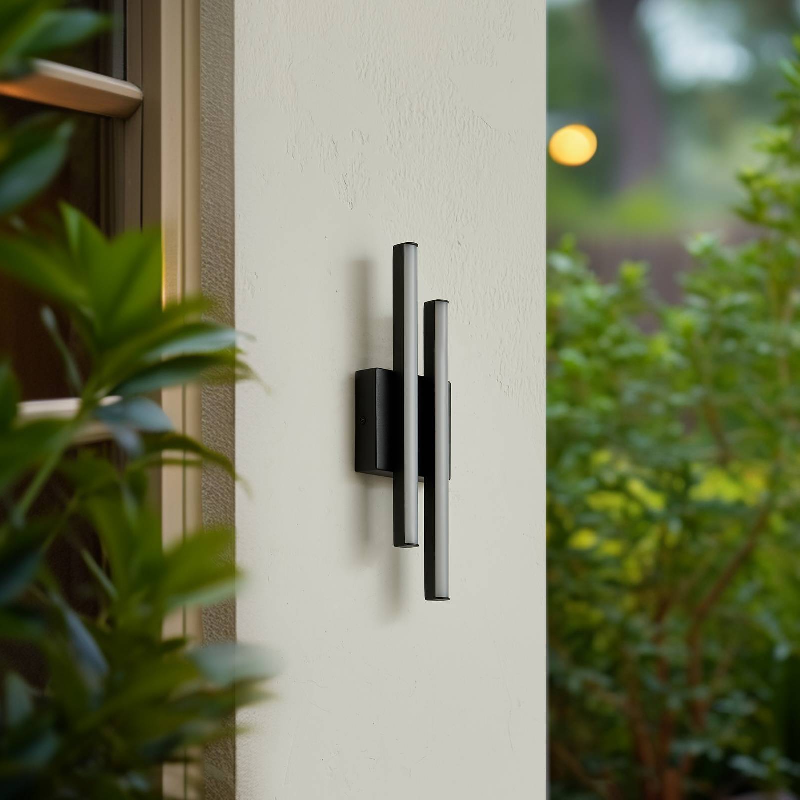 LED Outdoor Wall Light Abelia Lindby, Black, Aluminium, Modern, Outdoor Wall Light