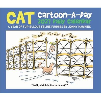 Cat Cartoon-A-Day by Jonny Hawkins 2027 5.4 X 6.2 Box Calendar