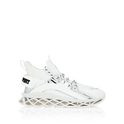 Sneaker PLEIN SPORT "Tiger", Damen, Gr. 44, Normalschaft, weiß (01, weiß), Schuhe Sneaker