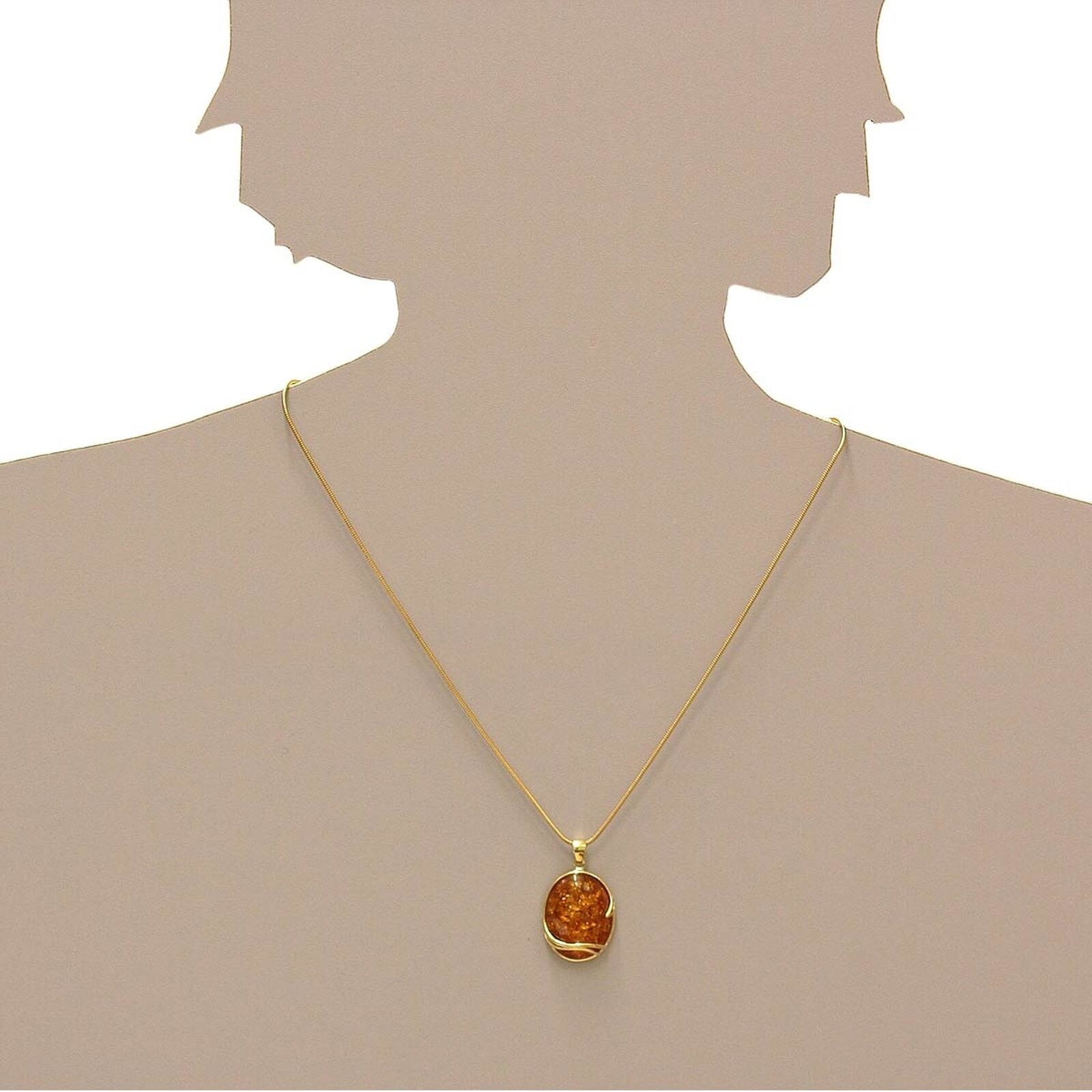 Kettenanhänger OSTSEE-SCHMUCK "- Lotte - Gold 333/000 - Bernstein" Gr. 35, gold (gold 333, goldfarben, gelb), Schmuckanhänger, Damen, Gelbgold 333, Kettenanhänger