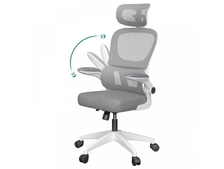 Chaise De Bureau-Chaise À Roulettes-OHMG-Chaise De Bureau En Maille-Accoudoirs Relevables-50x52x117-126cm