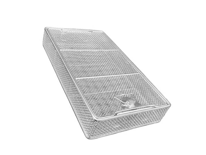 Medizinisches Chirurgisches Tablett, Netzkorb Aus Edelstahl Mit Deckel, Sterilisationskorb Für Chirurgische Instrumente, Maschenweite 4mm/0.16in, Für Operationssaal, Dental(50x30cm/19.7x11.8in)