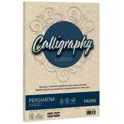 Favini, Kopierpapier, Pergament Kalligrafie Inkjet Papier A4 (210x297 mm) 50 Blatt Beige (A4, 50 Blätter, 190 g/m2)