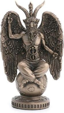 Unicorn Studio 4.53 in H Baphomet Sitting on Globe Figurine Poly Resin