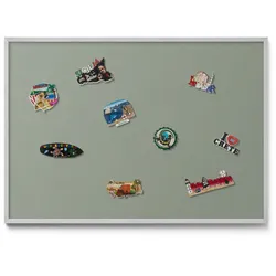 MAGNETTAFEL 100x70 cm Weißer Rahmen Hellbraun