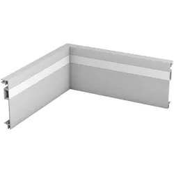 Rutec Projekt Zubehör für Aluminium-Sockelleiste PFG400 - Eckverbinder, innen, 25 x 1.3 x 8cm, Silber RUP-PFG403