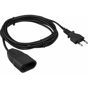 Meister Verlängerungskabel 7431520, für innen, Eurostecker, Kabeltyp H03VVH2-F aus Kunststoff, schwarz, 5 m