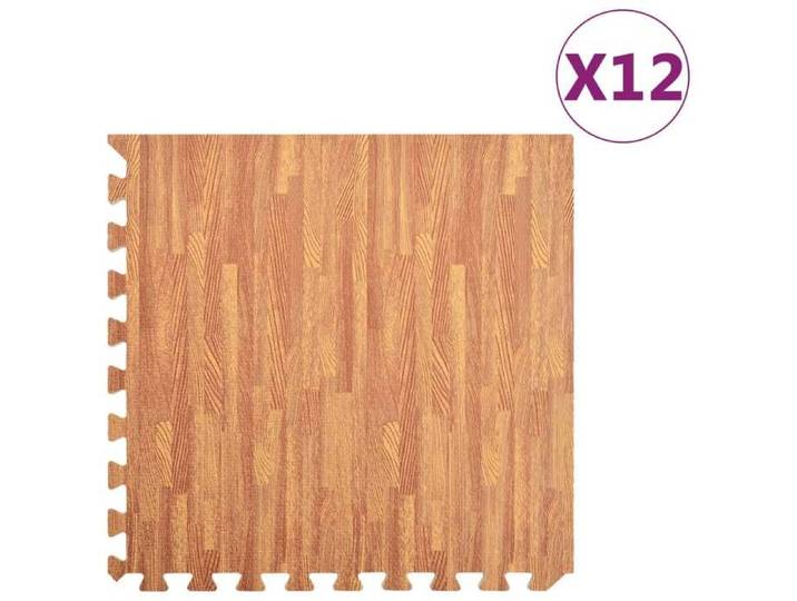 Tapis de sol-Tapis de salon-Tapis Chambre-Tapis d'intérieur 12 pcs Grain de bois 4 32㎡ Mousse EVA 607791