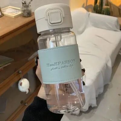 Uplifted Trends Leak Proof Portable Water Bottle With Straw Ideal For Students And On The Go blue