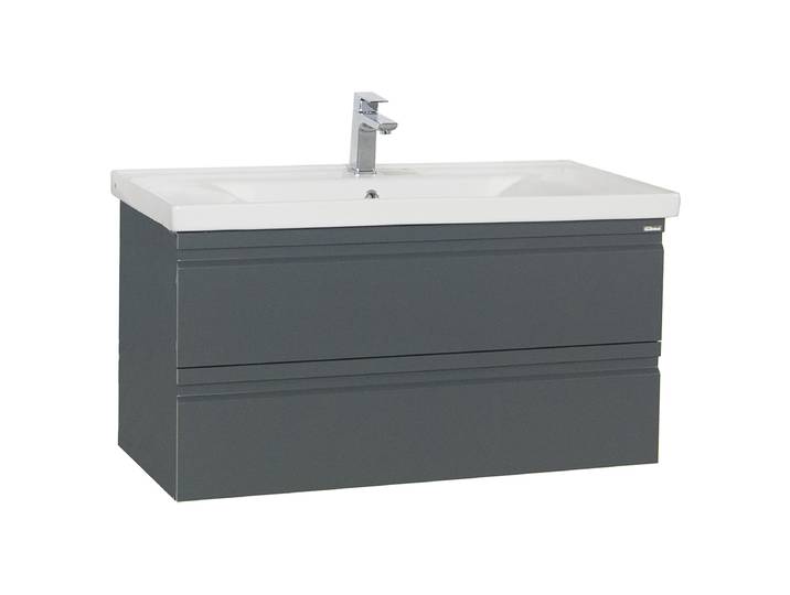 Meuble vasque simple Silora 100cm Gris/Anthracite