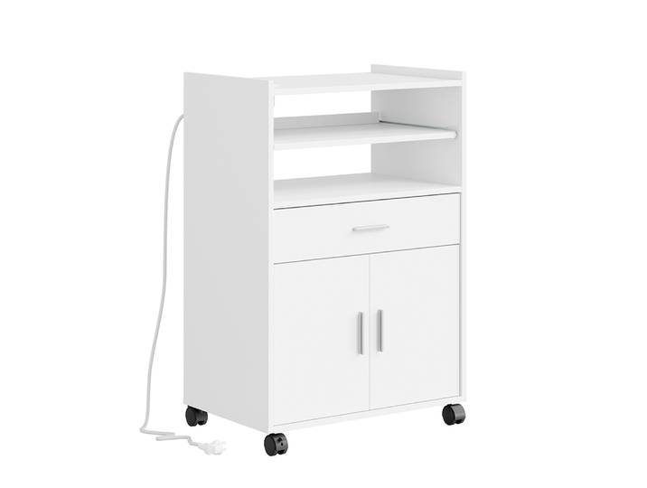 Sobuy Chariot De Cuisine Avec 1 Tiroir Blanc 61x40x92cm Moderne Fsb09-e-w