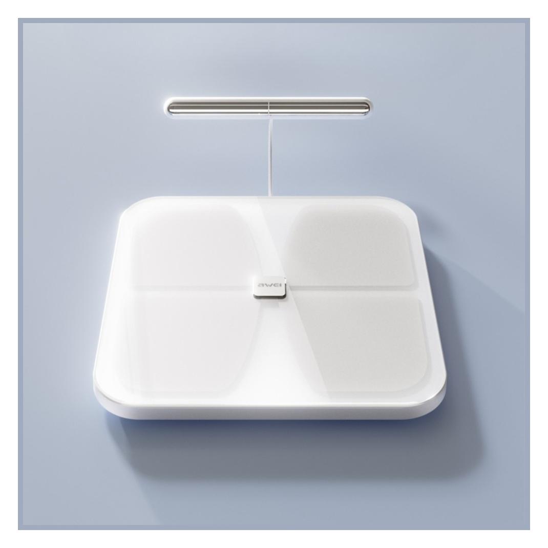 Awei SS1 Multifunctional Body Scale Bluetooth 5.0 500mAh White (182.50 kg) (64312473)