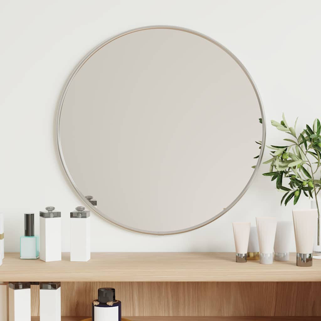 Fairmont Park Jenkintown Plastic Round Wall Mirror Silver 40cm x 40cm