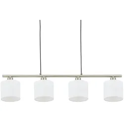 Pendelleuchte  4-flammig  Weiß   ¦ silber ¦ Maße (cm): B: 76