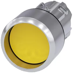 Siemens 3SU1050-0CB30-0AA0 Drucktaster, 22mm, rund, Metall, hochglanz, gelb, Frontring 3SU10500CB300AA0