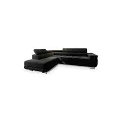 MASSENO Ecksofa mit Schlaffunktion Selva ¦ schwarz ¦ Maße (cm): B: 277 H: 90