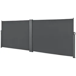 Helloshop26 - Doppelter Sichtschutz Sonnenschutz Sichtschutz aus Metall und Polyester 2 x 300 cm grau 03_0001632