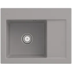 Villeroy und Boch Subway 45 Compact Einbauspüle 331201KD links, mit Ablaufgarnitur, Handbetätigung, 650 x 510 mm, fossil CeramicPlus
