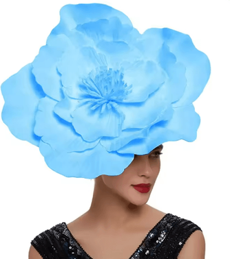 Inspire Essentials Elegant Flower Fascinator Headband Bridal Bow Hair Accessory For Weddings And Parties sky Blue