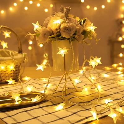 Discount Dollar Deals Outdoor LED String Lights, Star Chain Bulb Fairy Lights For Home, Garden, Wedding Decor warm White 20 Led