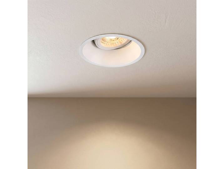 SLV Einbaulampe Horn, QPAR51, weiß, Aluminium, Ø 10,5 cm dimmbar, weiß / opal, für Wohn- / Esszimmer, Aluminium, Modern, Einbaustrahler