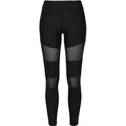 Urban Classics, Damen, Tights, Ladies Tech Mesh Rib Leggings (4XL), Schwarz