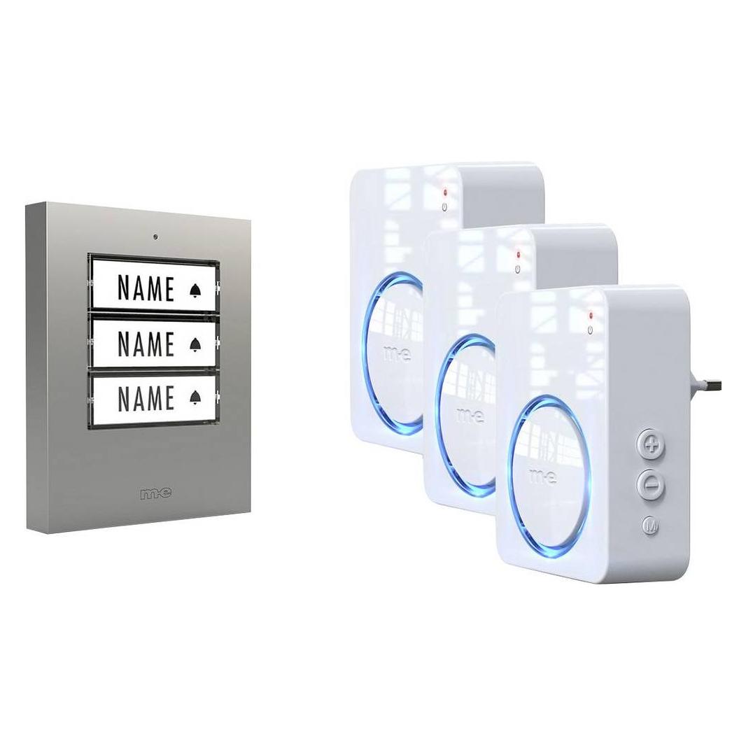 Modern-Electronics m-e 100168 Funkklingel Komplett-Set beleuchtet, klangaktiv, m (Funk) (100168)