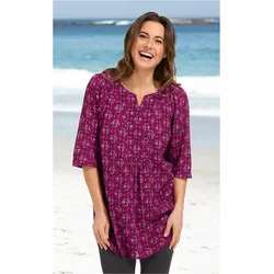 Viskose-Tunika in Druck fuchsia in Größe 50 von DW-Shop, Fuchsia, 50