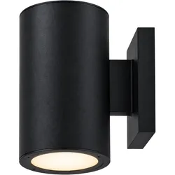 LED Solarlampe Wandleuchte Gartenleuchte Dämmerungssensor Schwarz Aluminium IP44