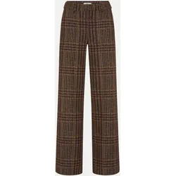 Wide-Leg Hose MAINE mit Karo-Muster Braun 38