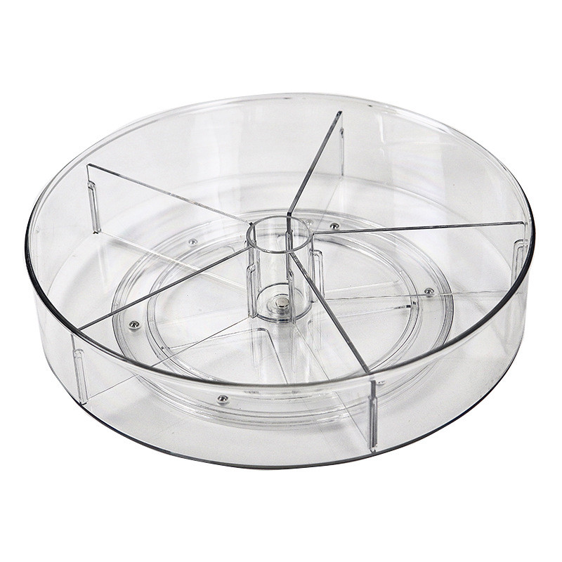 XIVADA Draaiplateau Hoog met 5 verdelers - 28 cm - Transparant