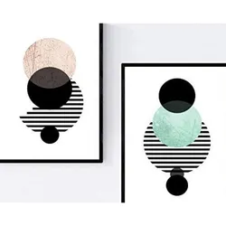 POSTER Set Mit 2 Geometrisch Mondfinsternis A4 Rahmenlos
