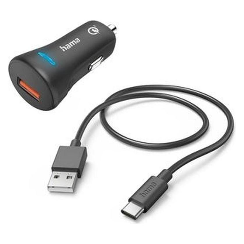 Hama Kfz-Ladeset, USB-C, QC 3.0, 19,5 Watt, Schwarz (00201615)