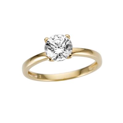 Goldring FIRETTI "Schmuck Geschenk Gold 333 Damenring Verlobungsring Goldring Solitär" Gr. 18, gold (gelbgoldfarben, kristallweiß), Fingerringe, Damen, 18, Gelbgold 333, Goldring, mit Zirkonia (synth.)